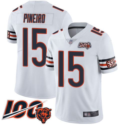 Chicago Bears Limited White Men Eddy Pineiro Road Jersey NFL Football 15 100th Season Vapor Untouchable